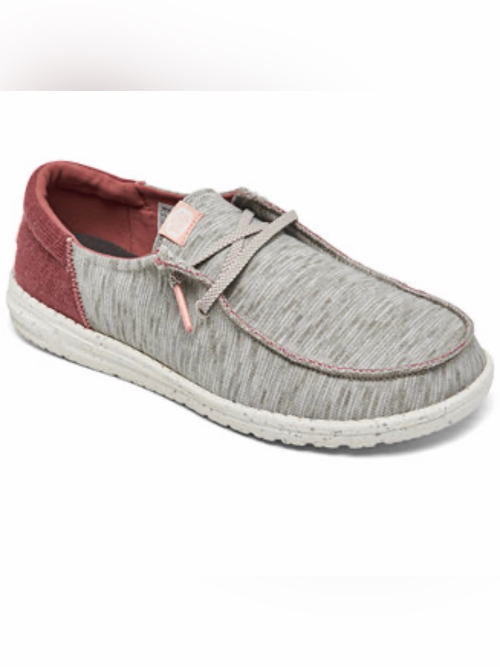 Hey Dude 7 Kids Slip-On Sneakers in Taupe and Coral Pink